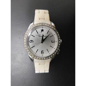 THIERRY MUGLER Crystal Silver and white plastic band watch 4715002